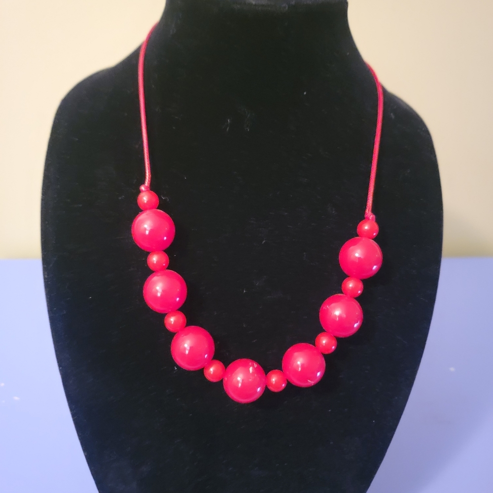 Red beaded necklace